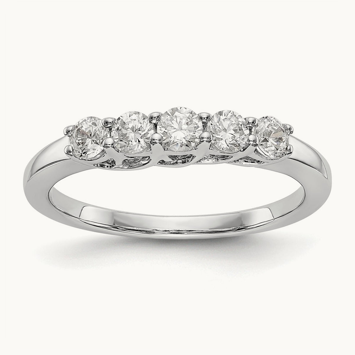 5-Stone Diamond Band, 14K White Gold