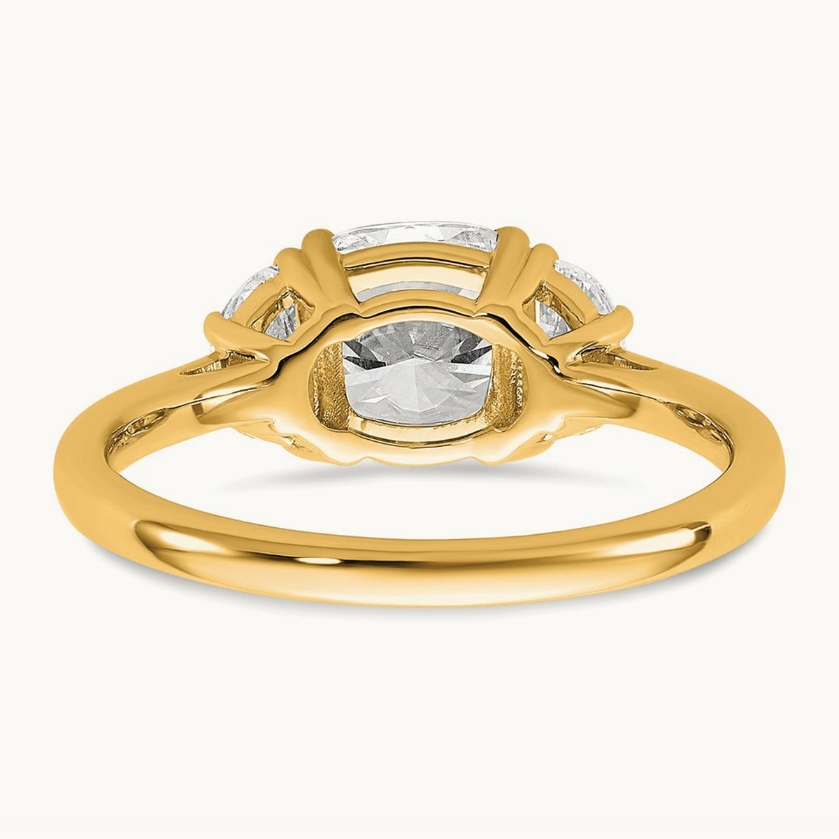 Half Moon & Cushion Semi-Mount Engagement Ring, 0.25-1.00 ct tw Lab-Grown Diamond — 1/2 ct, 14K Yellow Gold