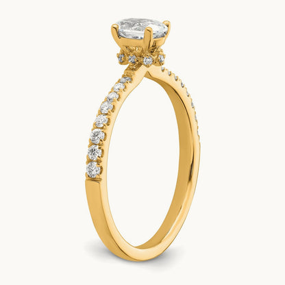 Oval Semi-Mount Solitaire Engagement Ring, 0.25-0.50 ct tw Lab-Grown Diamond — 1/4 ct, VS/SI (Great), 14K Yellow Gold