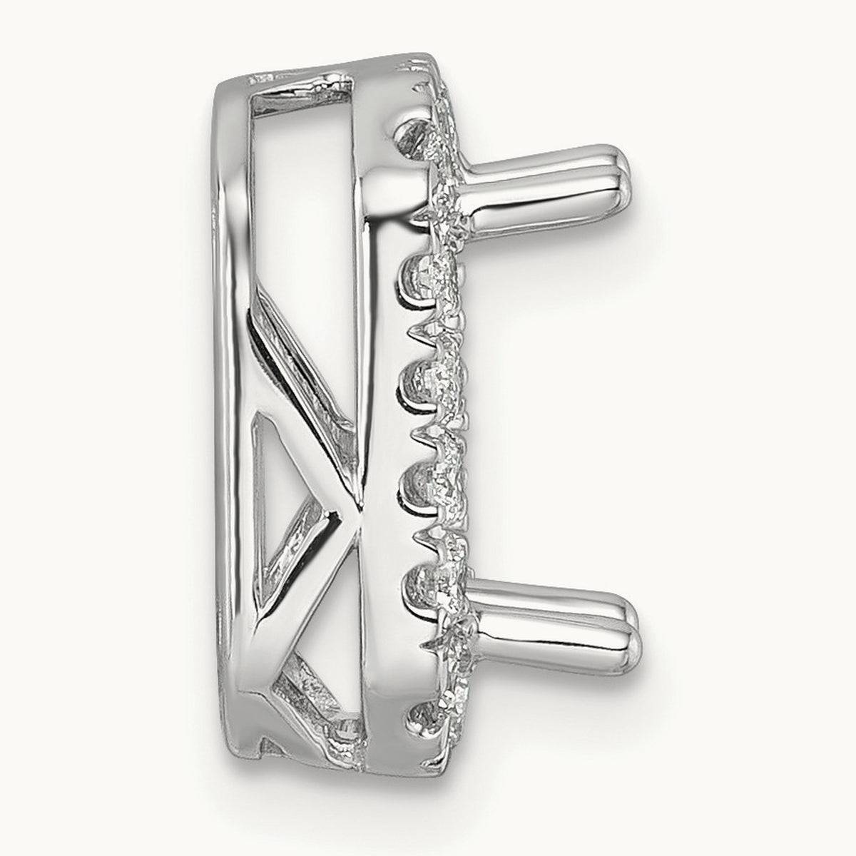 Radiant Halo Chain Slide, 2.50 ct tw Lab-Grown Diamond — 14K White Gold, 7