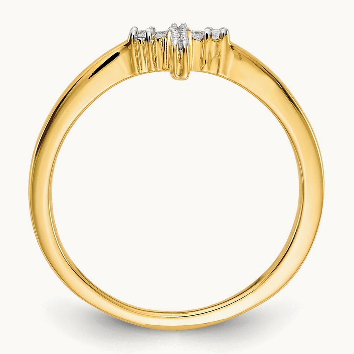 Diamond Cross Ring — 14K Yellow Gold