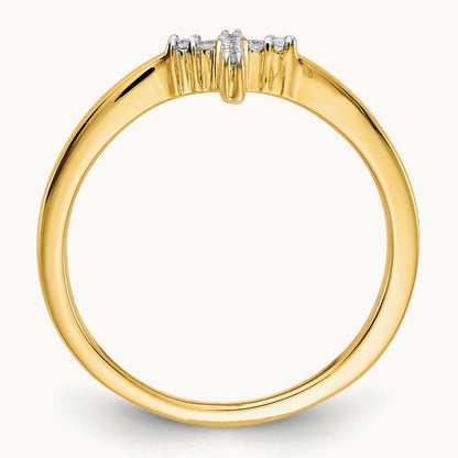 Diamond Cross Ring — 14K Yellow Gold