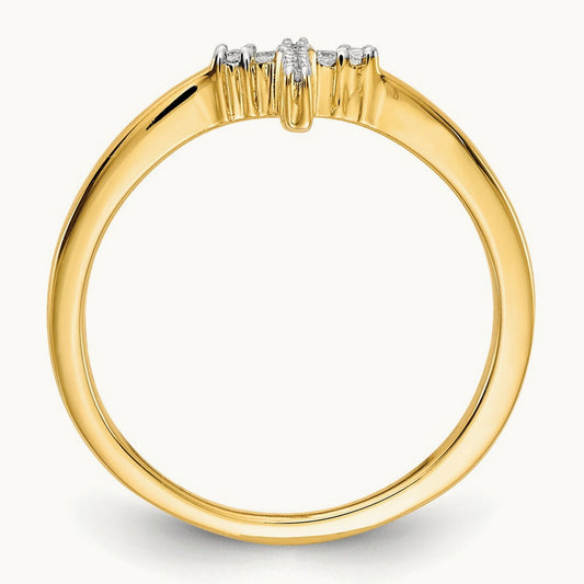 Cross Ring, 0.07 ct tw Lab-Grown Diamond — 14K Yellow Gold