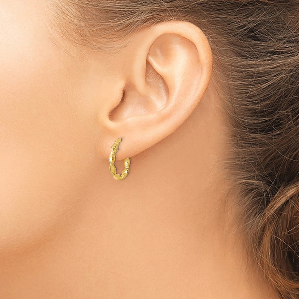 Twisted Hoop Earrings — Leslie's — 14K Yellow Gold