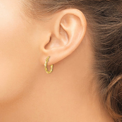 Twisted Hoop Earrings — Leslie's — 14K Yellow Gold