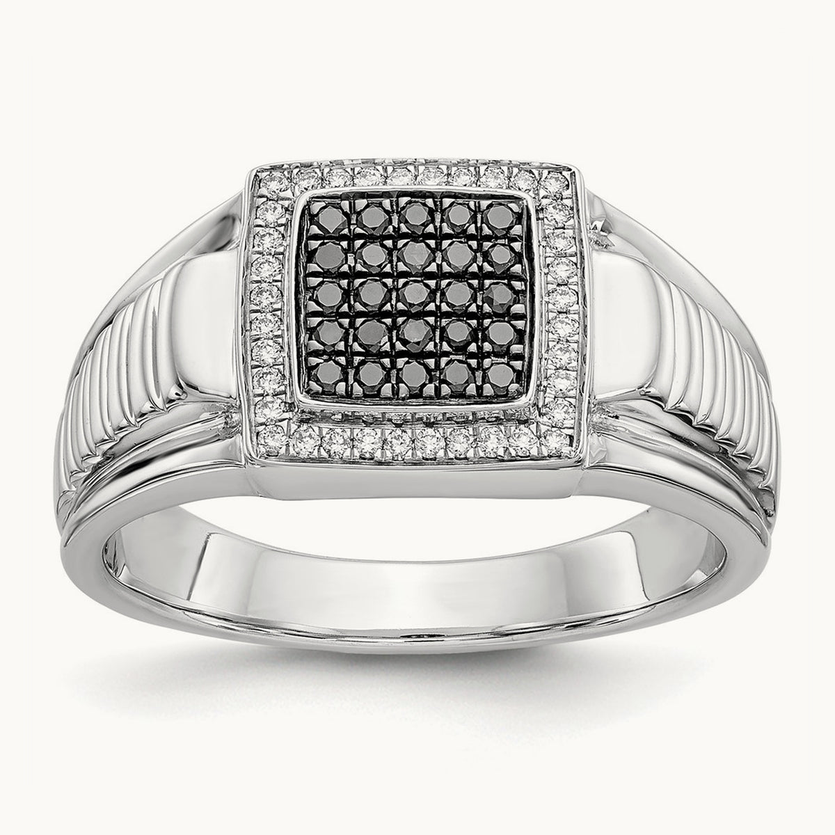 Black and Diamond Mens Ring — photo set