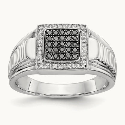 Black and Diamond Mens Ring — photo set