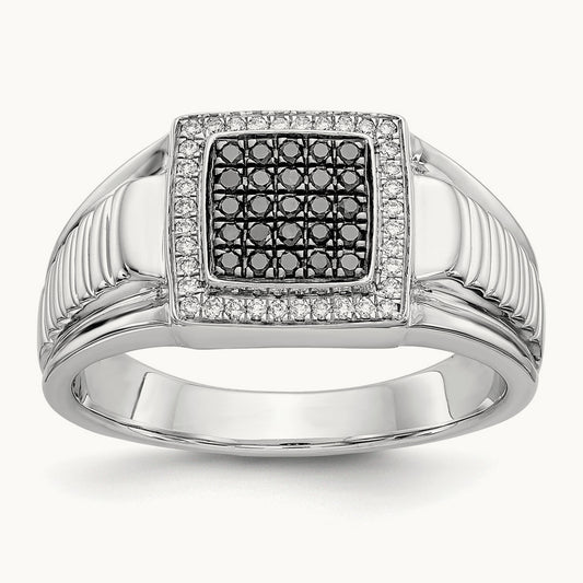 Black and Diamond Mens Ring — photo set