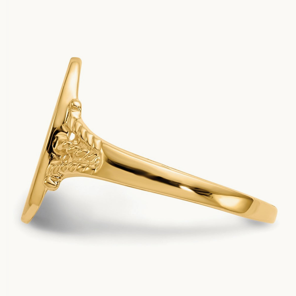 8.5x14. Closed Back Signet Ring, 0mm, 14K