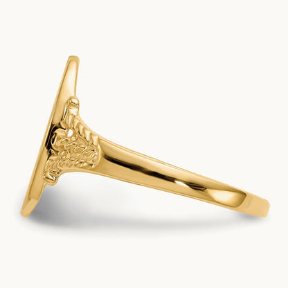 8.5x14. Closed Back Signet Ring, 0mm, 14K