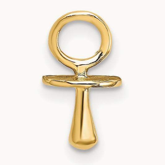 Polished 3-D Pacifier Charm, 14K Gold
