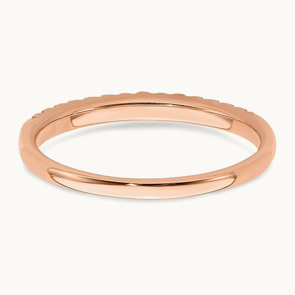 Diamond Wedding Band, 14K Rose Gold