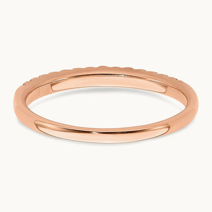 Diamond Wedding Band, 14K Rose Gold