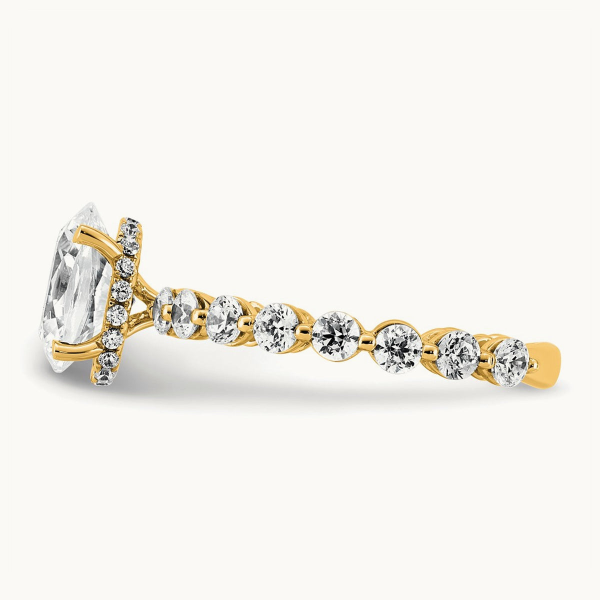 Oval Engagement Ring, 2.50 ct tw Lab-Grown Diamond — 14K Yellow Gold
