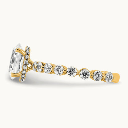 Oval Engagement Ring, 2.50 ct tw Lab-Grown Diamond — 14K Yellow Gold