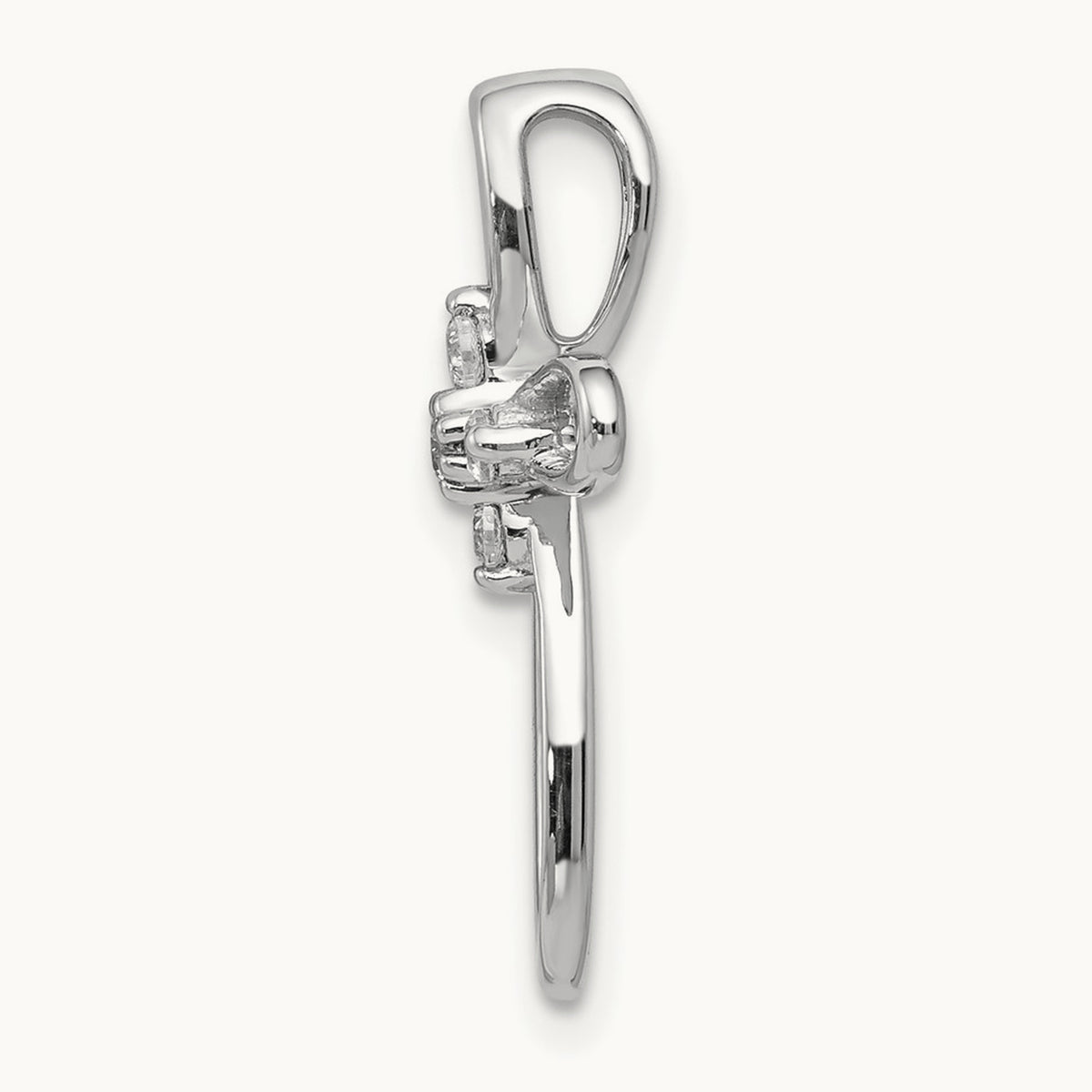 1/20ct. Diamond Cross Chain Slide — 14K White Gold, 21.5mm, 0.105 ct