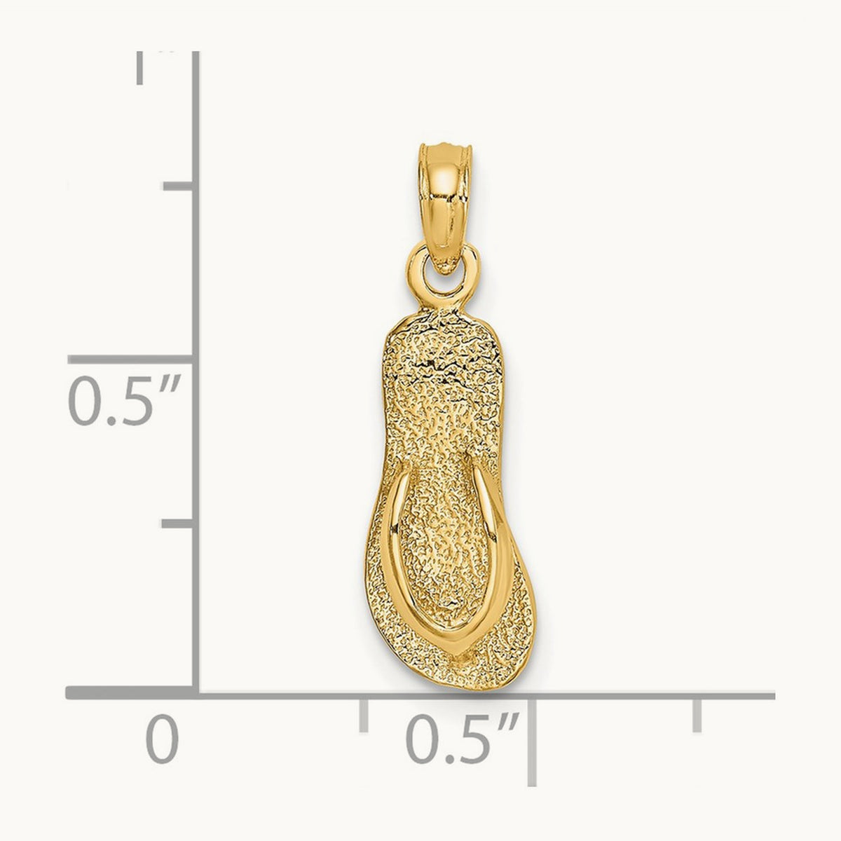 Single Polished Strap Flip-Flop Charm — 20.6mm