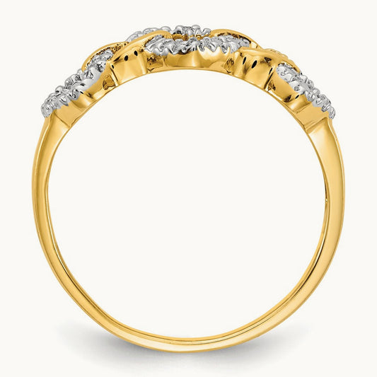 Diamond Triple Heart Ring, 14K