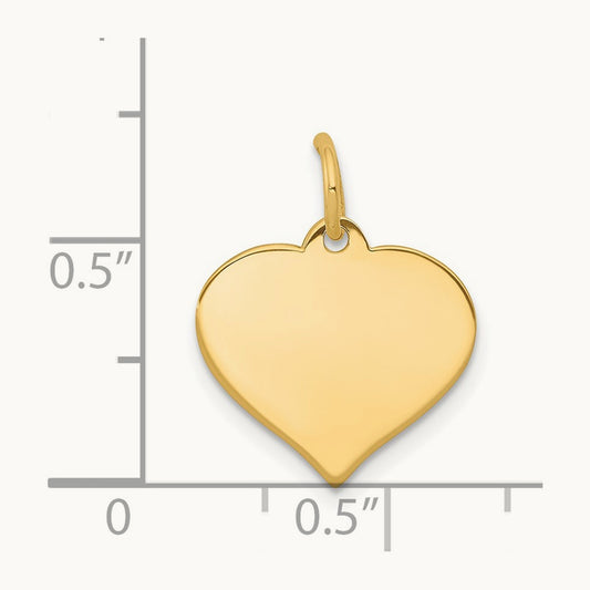 Heart Disc Charm, 14K