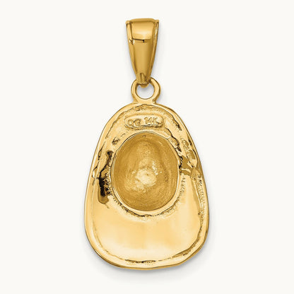 3-D Firefighter Hat Pendant, 14K