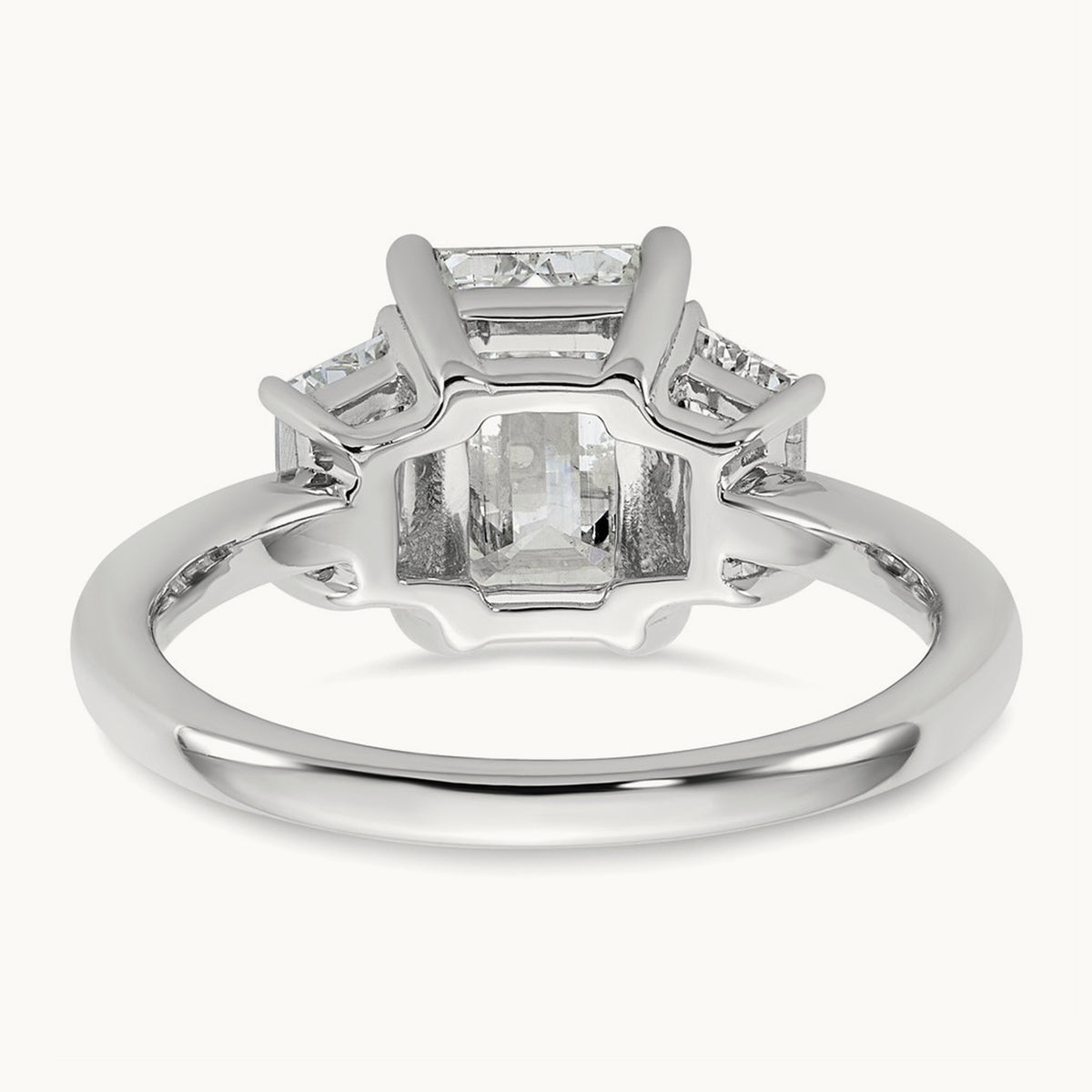 Emerald & Trapezoid Engagement Ring, 1.25-4.00 ct tw Lab-Grown Diamond — 2 3/4 ct, 14K White Gold
