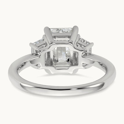 Emerald & Trapezoid Engagement Ring, 1.25-4.00 ct tw Lab-Grown Diamond — 2 3/4 ct, 14K White Gold