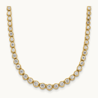 With Ext Graduated Tennis Necklace, 3.00-7.00 ct tw Lab-Grown Diamond