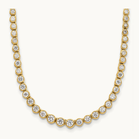 With Ext Graduated Tennis Necklace, 3.00-7.00 ct tw Lab-Grown Diamond