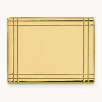 Men's Rectangular w/Line Design Tie Tac, 14K