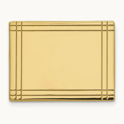 Men's Rectangular w/Line Design Tie Tac, 14K