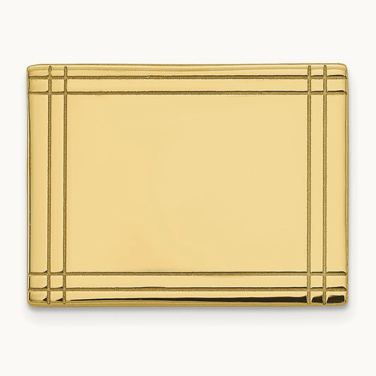 Men's Rectangular w/Line Design Tie Tac, 14K