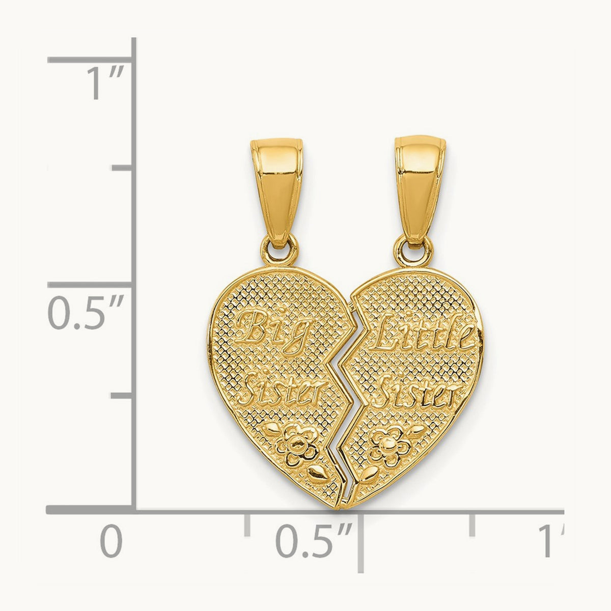 BIG SISTER-LITTLE SISTER Break-apart Charm, 14K
