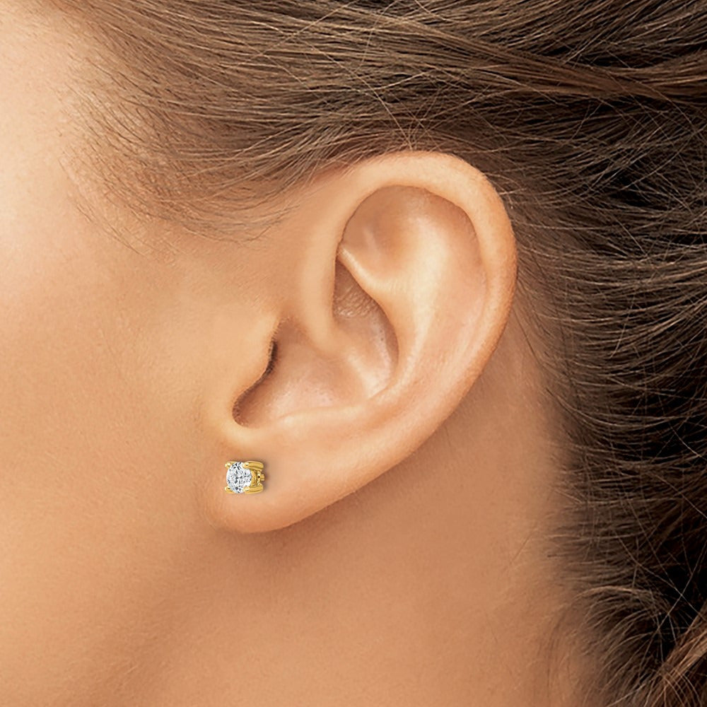 Round Heavyweight Stud Earrings, 0.10-7.00 ct tw Lab-Grown Diamond — 1/2 ct, 14K Yellow Gold