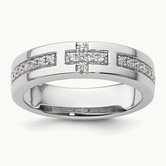 Cross Womens Wedding Band, 0.20-0.25 ct tw