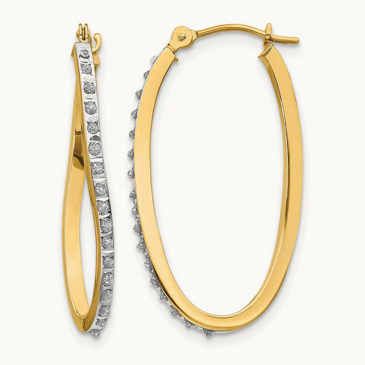 Diamond Fascination Diamond Dust/Accent Twist Hoop Earrings, 14K