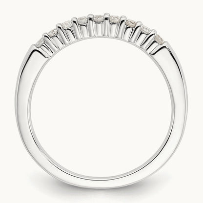 9-Stone Diamond Band, 14K White Gold