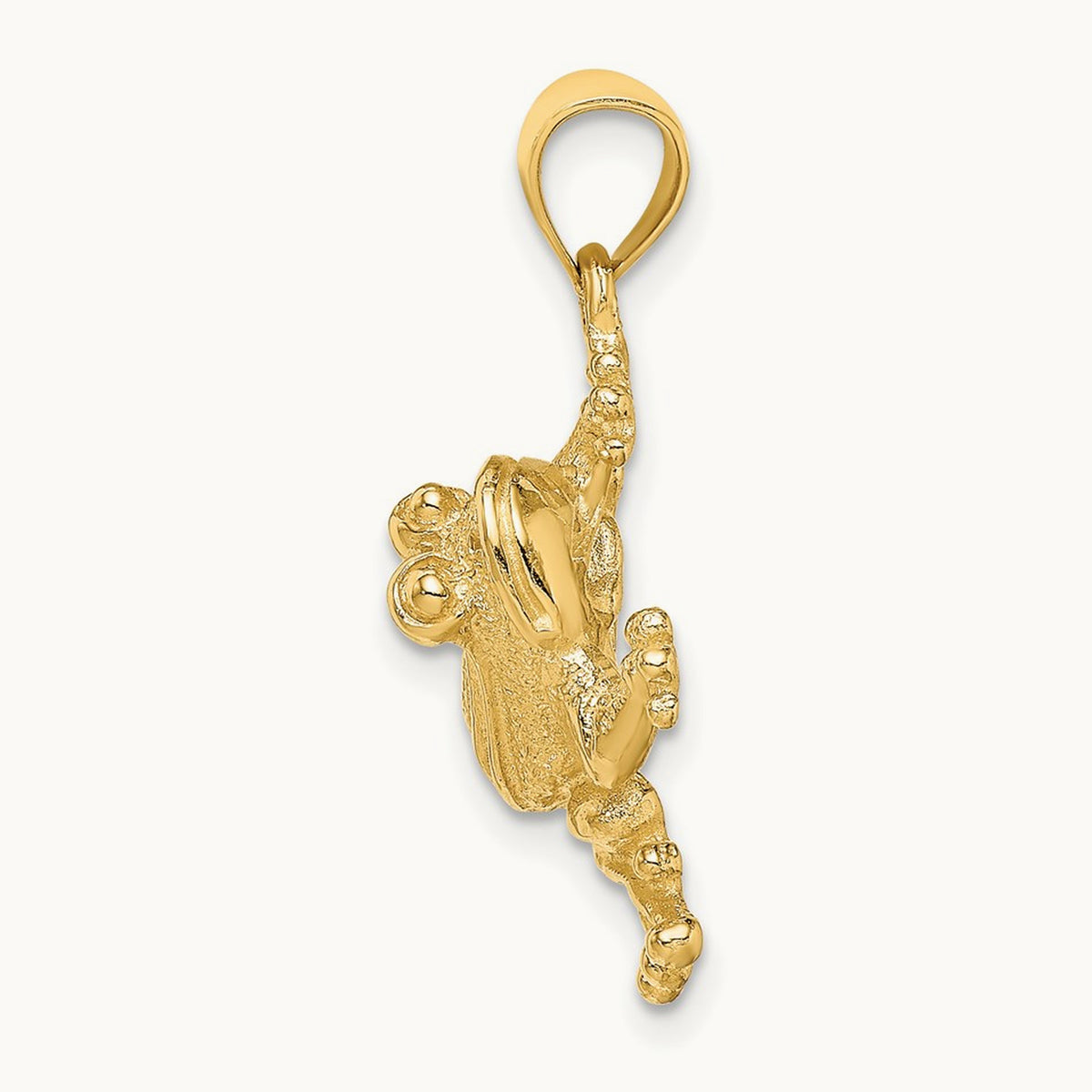 2-D Frog Sitting Charm, 14K