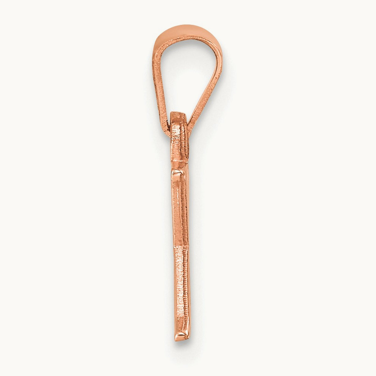 Polished Block Initial Pendant — 14K Rose Gold, X