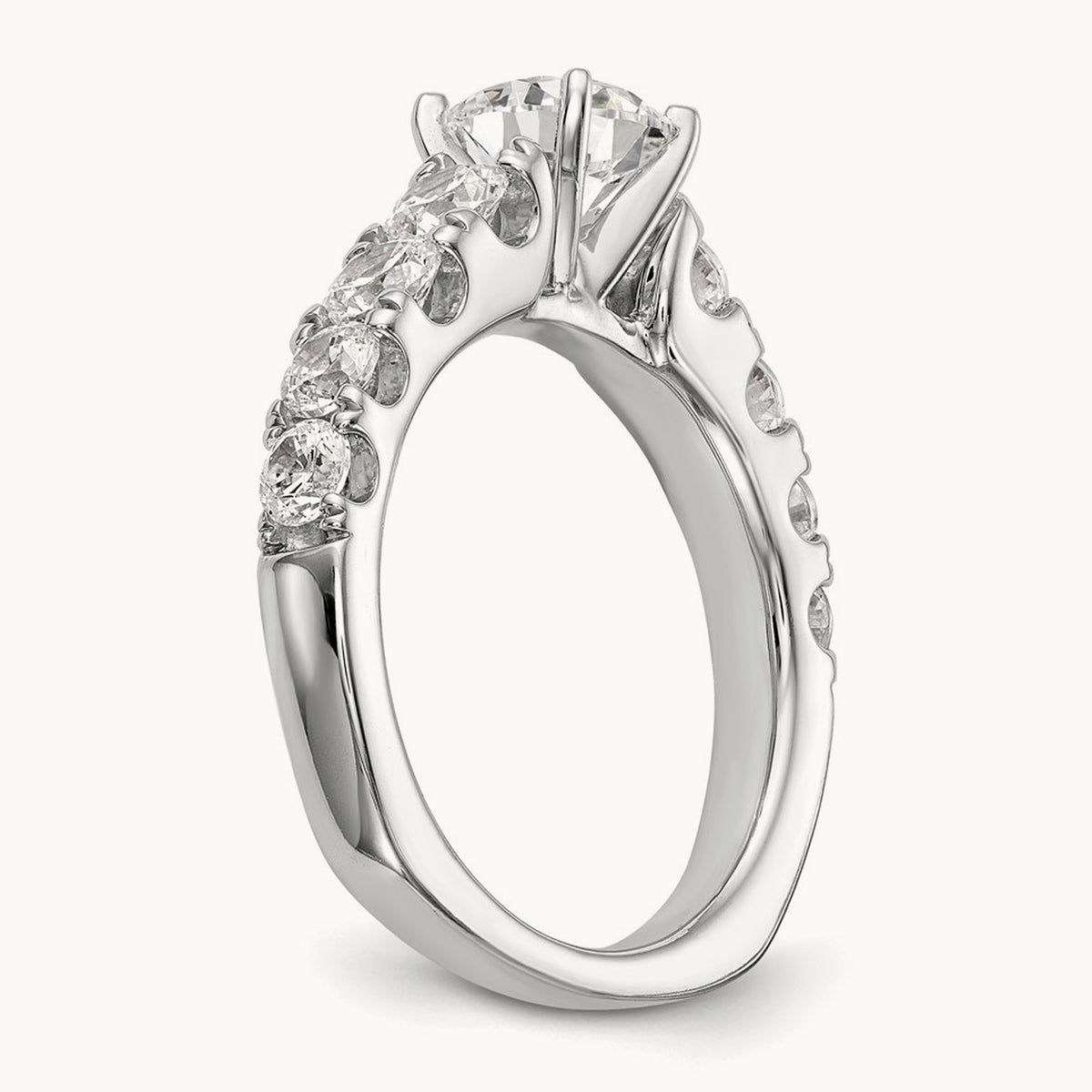 Peg Set Ring, 1.25 ct tw Lab-Grown Diamond — 14K White Gold
