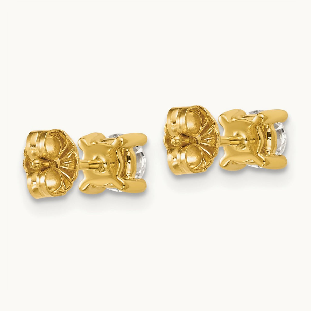 Round Heavyweight Stud Earrings, 0.10-7.00 ct tw Lab-Grown Diamond — 3/4 ct, 18K Yellow Gold