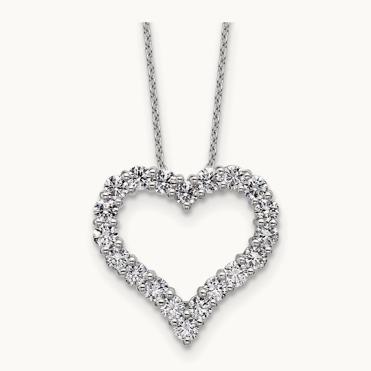 Heart Necklace, 1.50 ct tw Lab-Grown Diamond in 14K White Gold