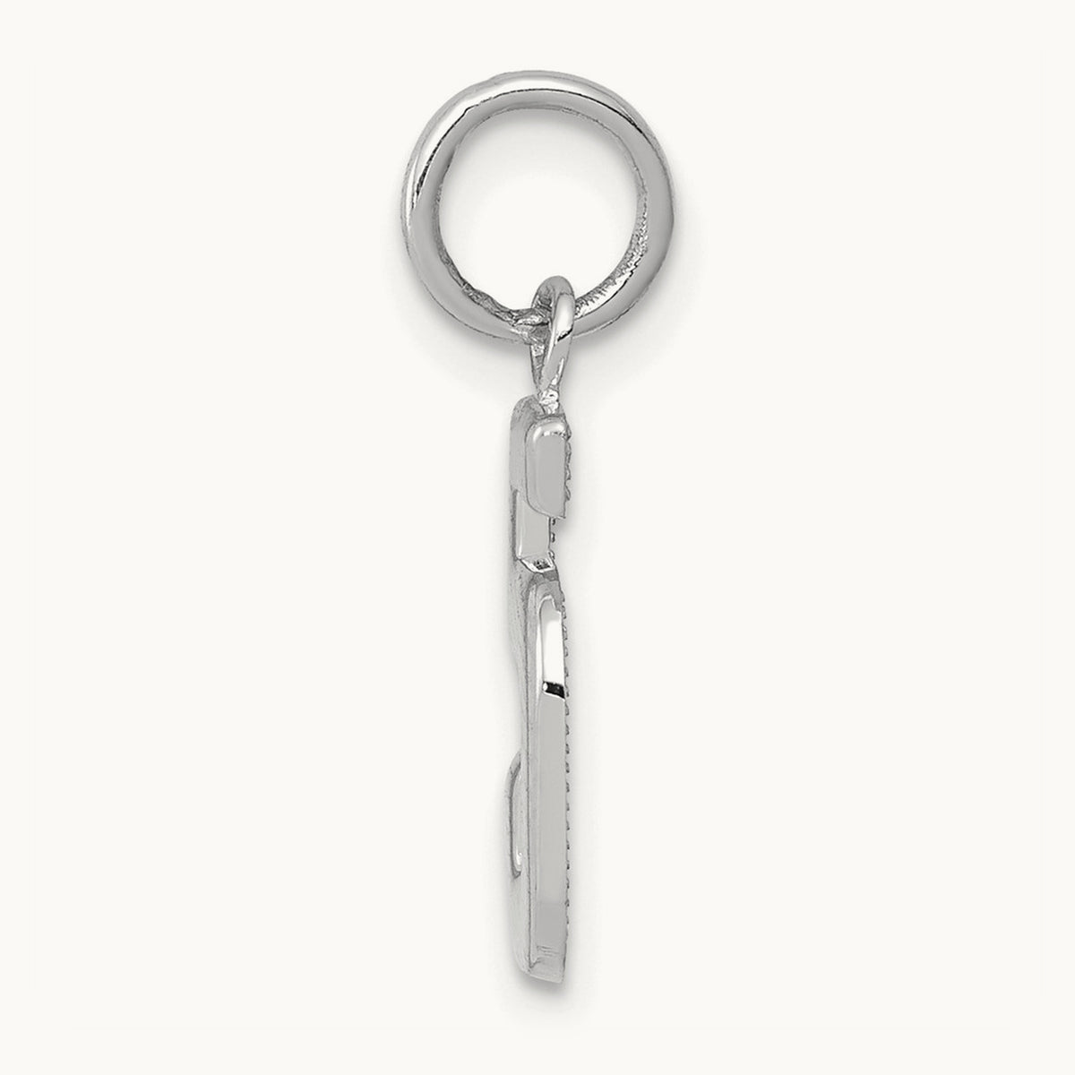 Small Polished Number 5 Charm — 14K White Gold