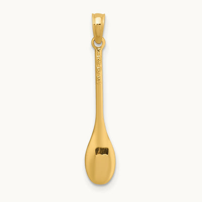 Polished 3-D Spoon Charm, 14K