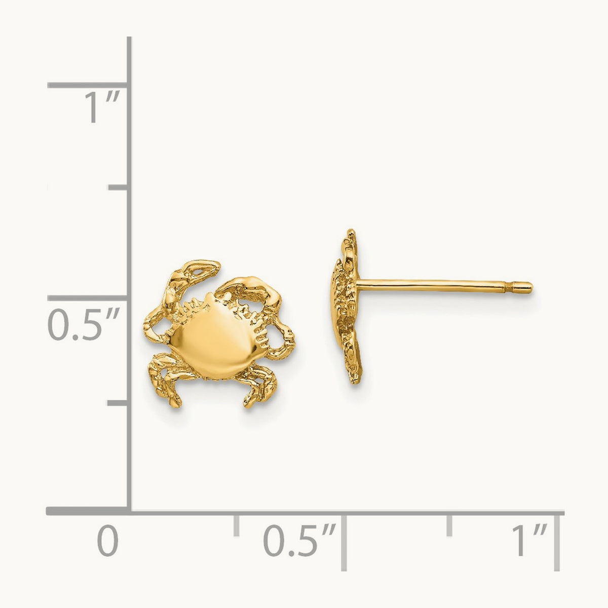 Crab Earrings, 14K