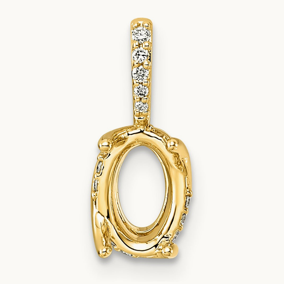 Oval Center Semi-Mount Twist Pendant, 0.05 ct tw Lab-Grown Diamond