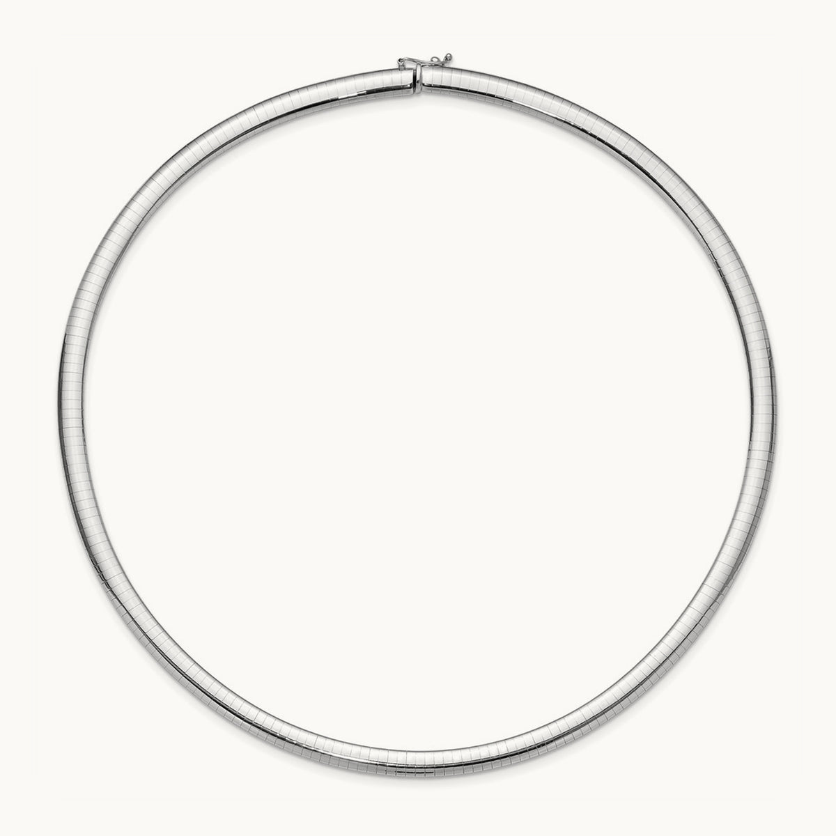 Domed Omega Necklace — 14K White Gold, 18mm, 6mm