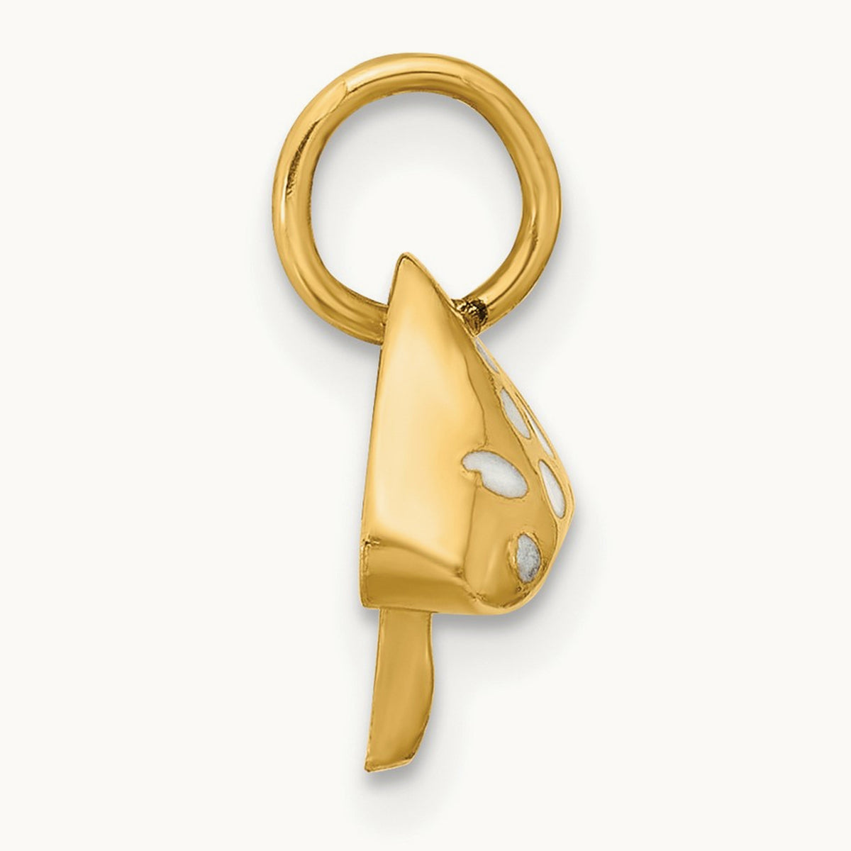 Curvy Toadstool Charm, 14K Yellow Gold