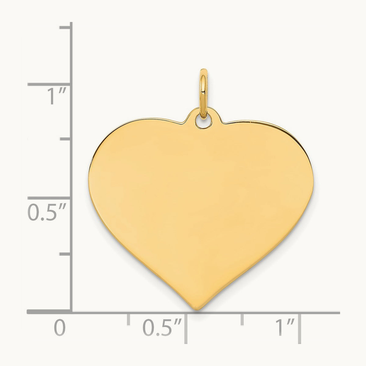 Plain .018 Gauge Engravable Heart Disc Charm — 25mm