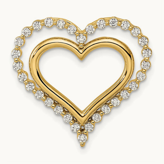 Double Heart Chain Slide, 0.50 ct tw Lab-Grown Diamond