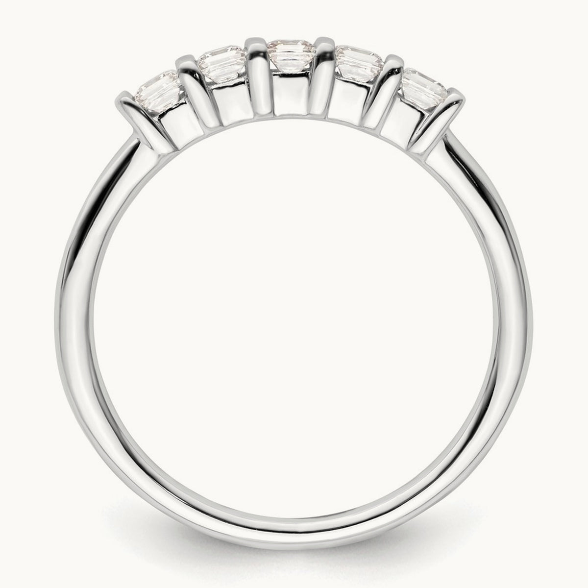 Bar-Set Princess-Cut 5-Stone Band — 1/3 ct, 7